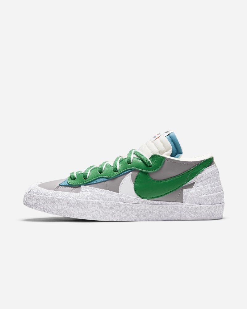 Chaussures Nike X Sacai Blazer Low Gris & Vert pour homme