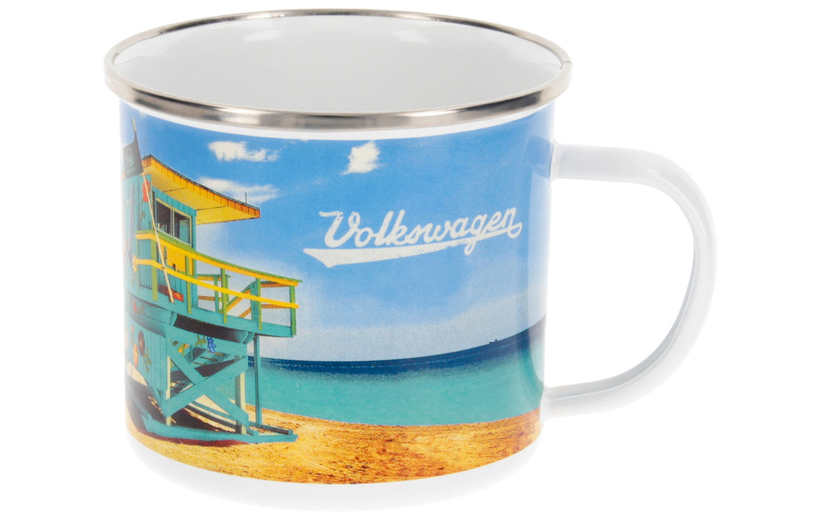 VW Collection T1 Bulli Emaille Tasse 500 ml Beachlife