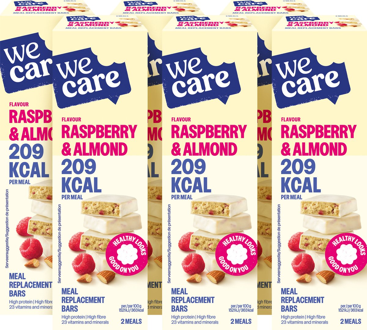 6x WeCare Bars Rasberry & Almond (116 gr)