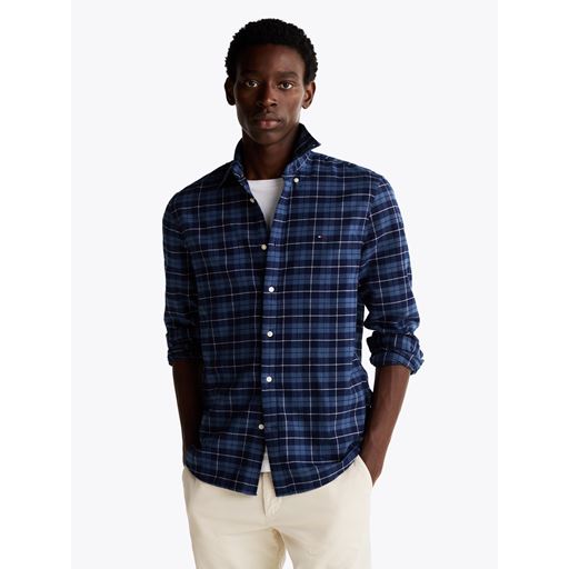 Tommy Hilfiger Brushed Easy Check Skjorte, Aegean Sea Multi Check, XL