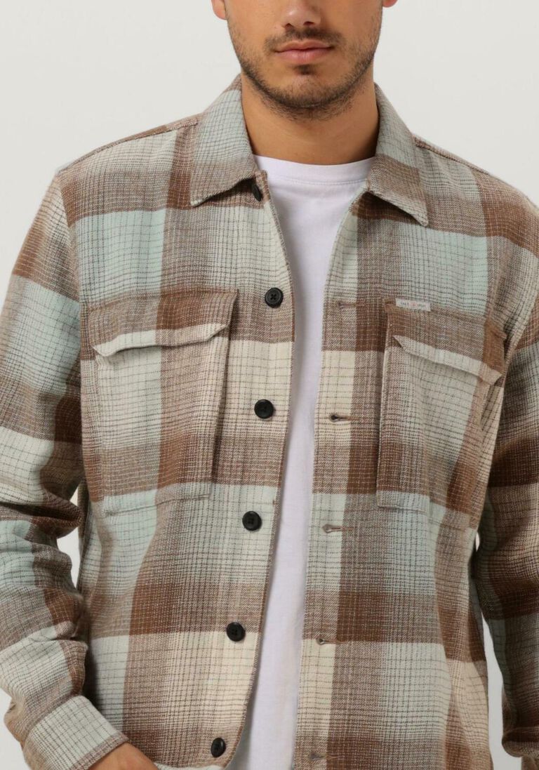 CAST IRON beige cast iron overshirt long sleeve shirt yd check regular fit