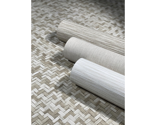 Vliesbehang 33327 Botanica Uni textiellook beige crème