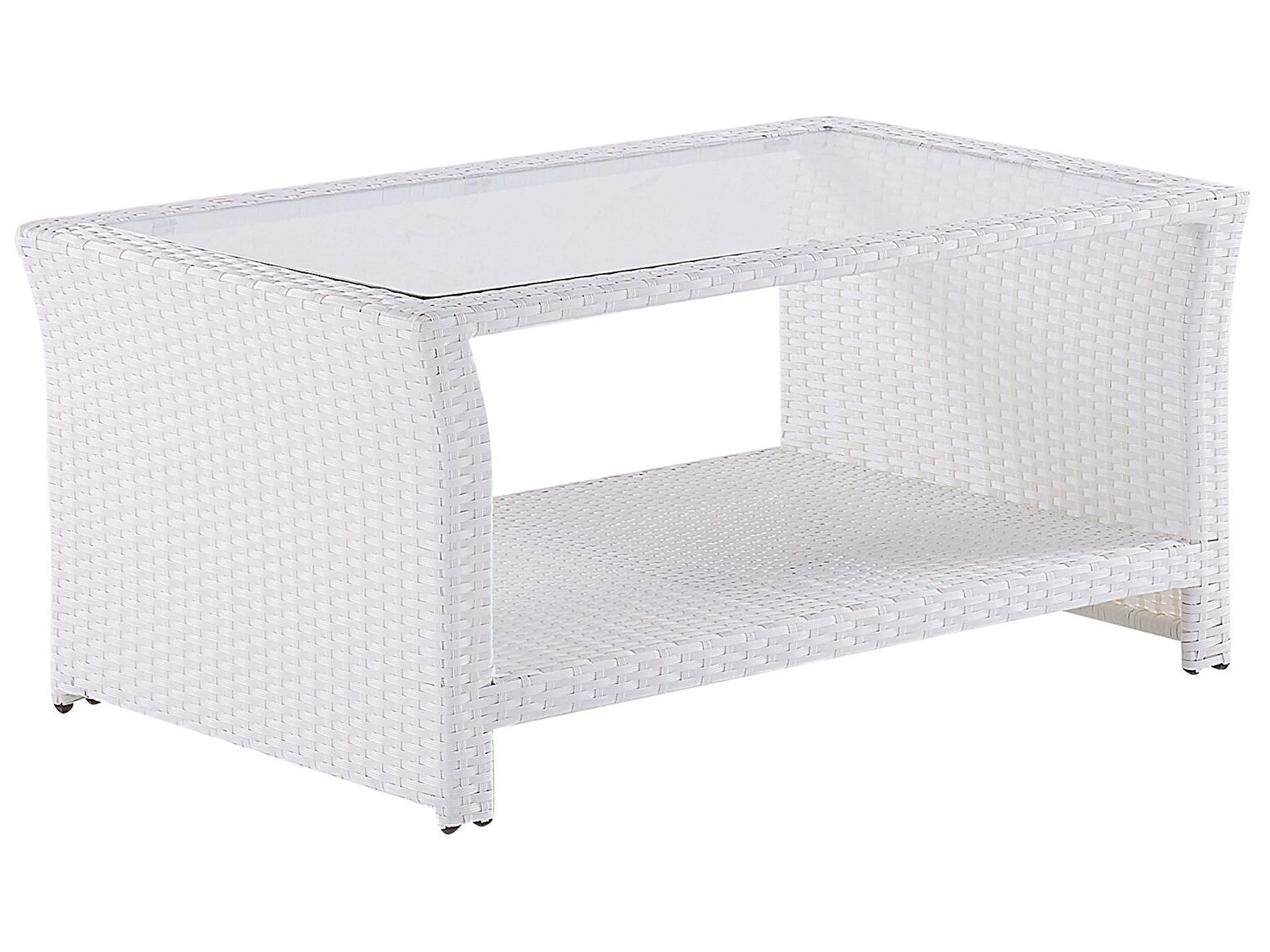 Loungeset met tafel 4-zits MARINO PE rotan Wit