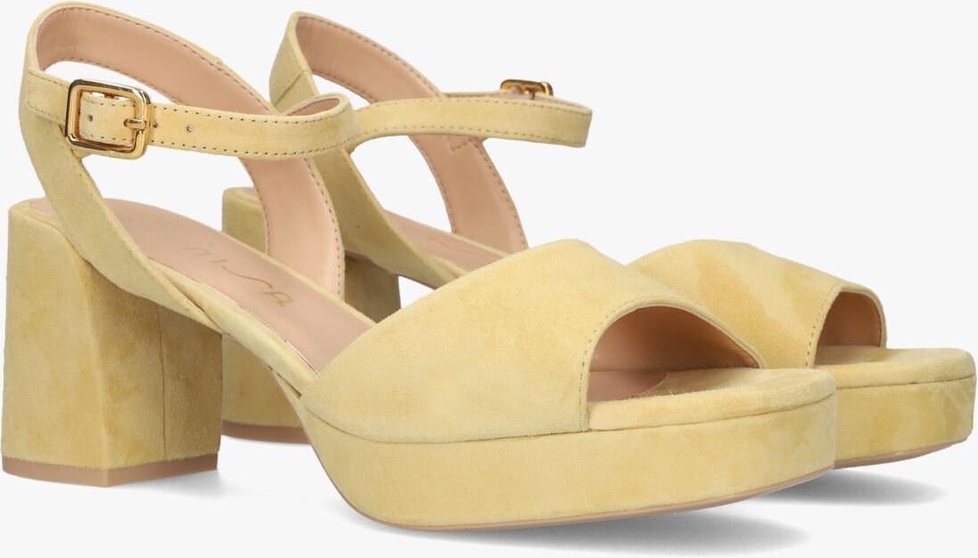 gele unisa sandalen met hak ney