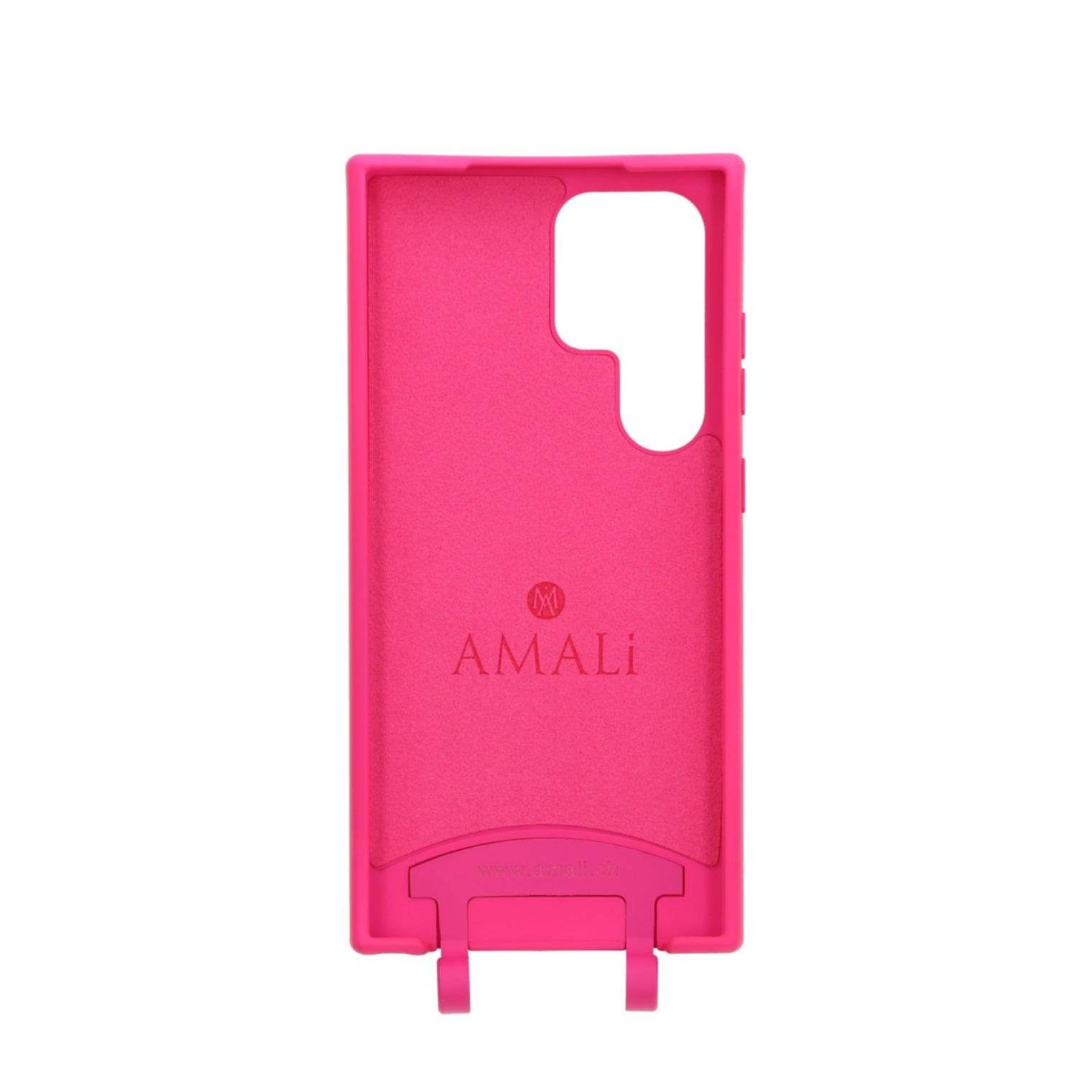 Samsung Galaxy S24 Ultra Handy Hülle Elegantes Case mit abnehmbarem Necklace Adapter - Hot Pink / Silver