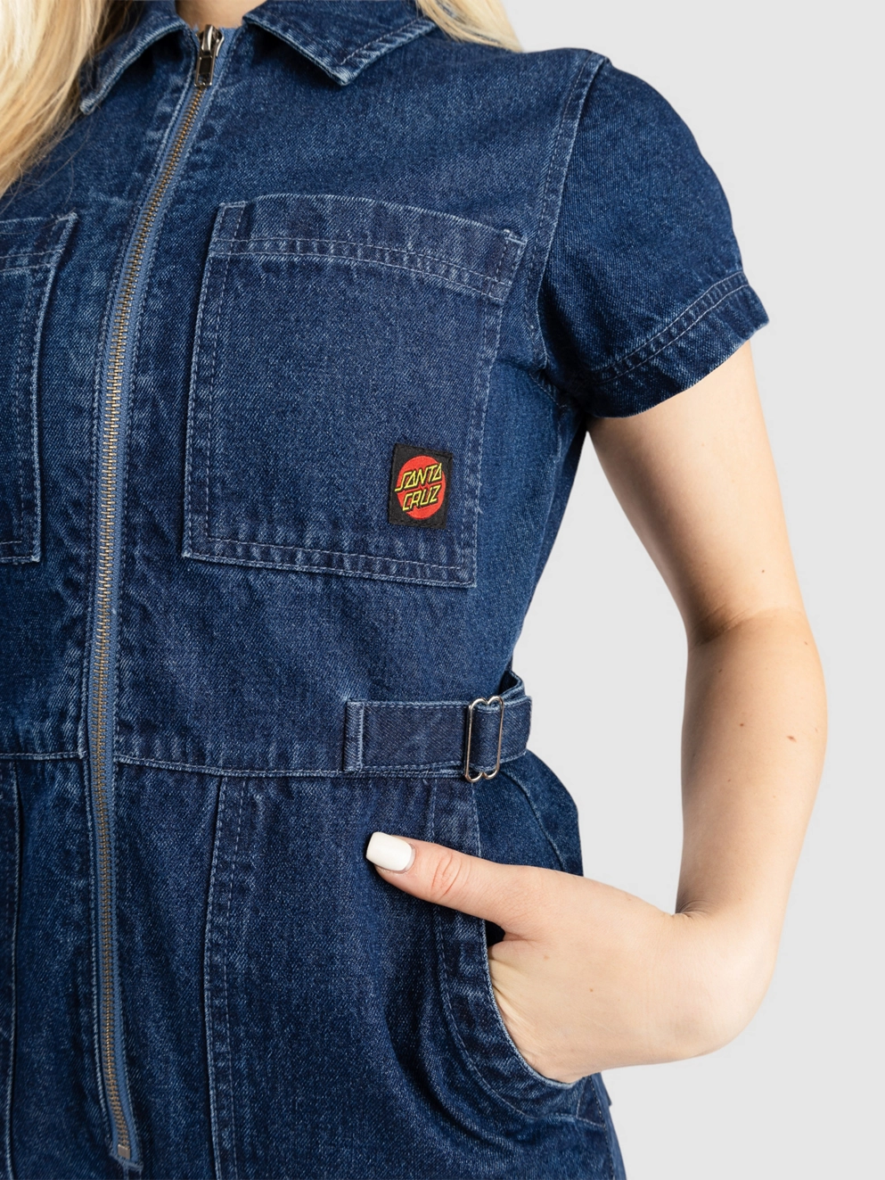 Santa Cruz Line Up Utility Overall classic blue denim
