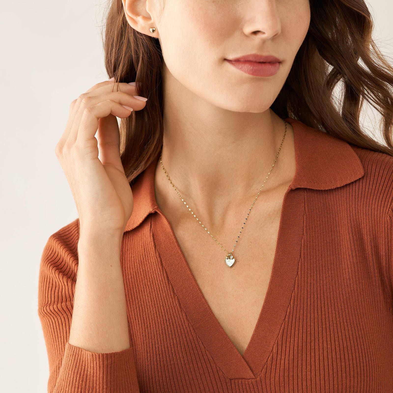 Fossil collier + oorbellen JF04246SET goudkleurig