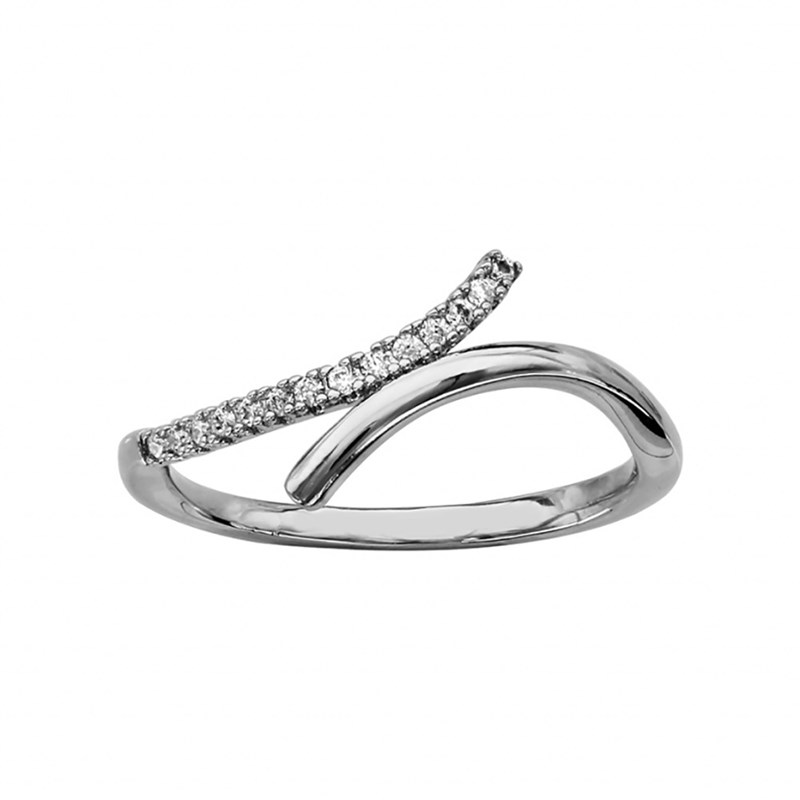 Bague croisée - Argent et oxydes