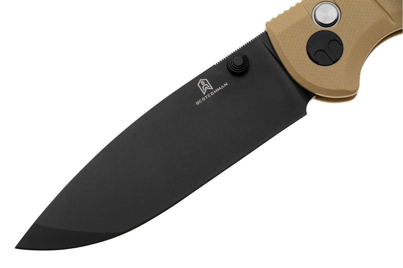 Bestechman Goodboy BMK04E Black PVD Khaki G10, zakmes