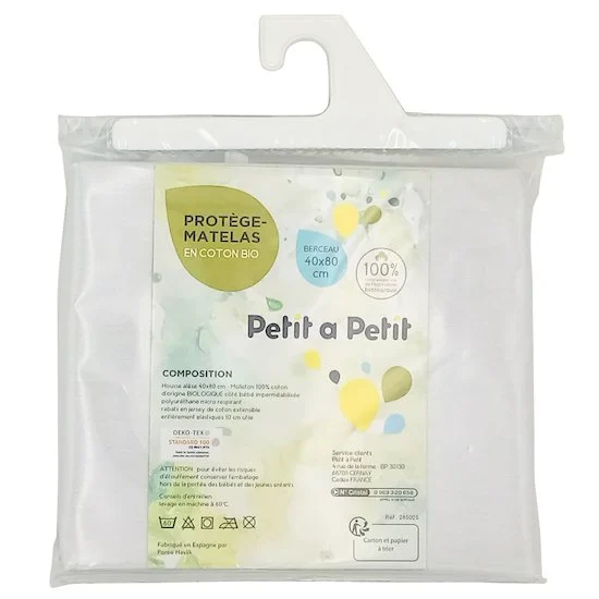 Protège matelas coton bio   Blanc        de               Petit à petit