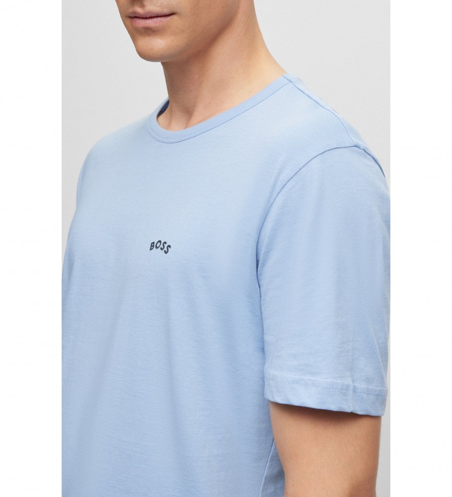 Camiseta azul curvada BOSS