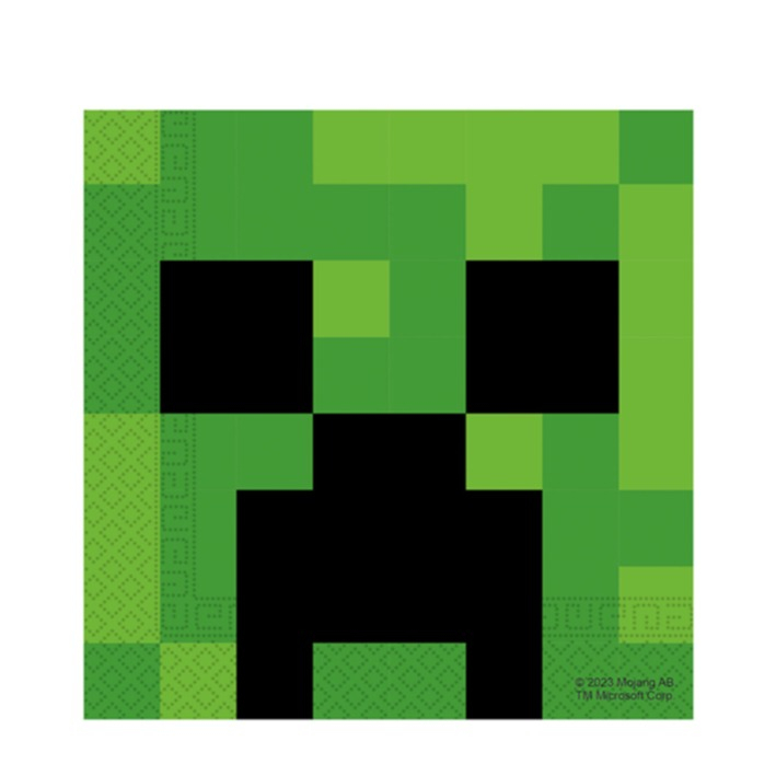 (20er Set) 33x33cm Einweg Servietten Kinder Geburtstags Party Tisch Deko Lizenziert - Minecraft
