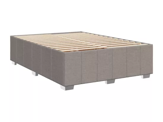 Sommier à lattes de lit avec matelas Taupe 140x190 cm Tissu