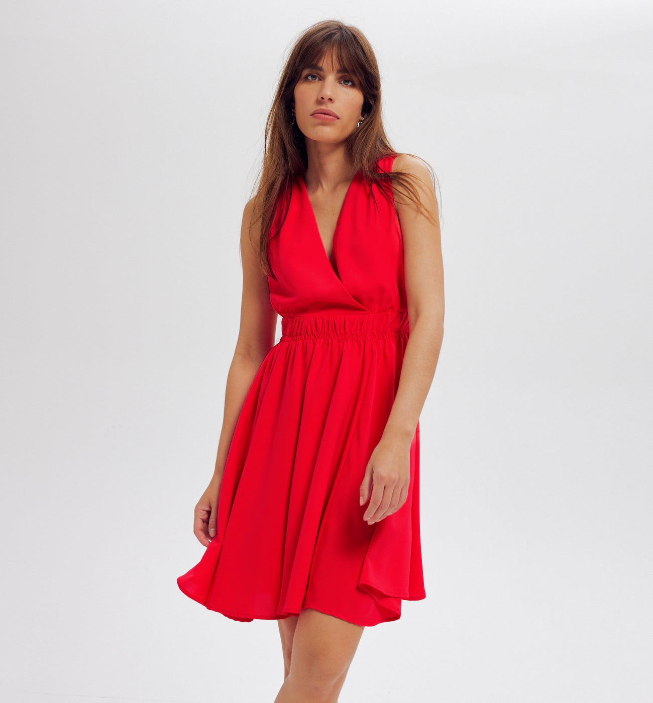 Robe courte unie Femme - Rouge
