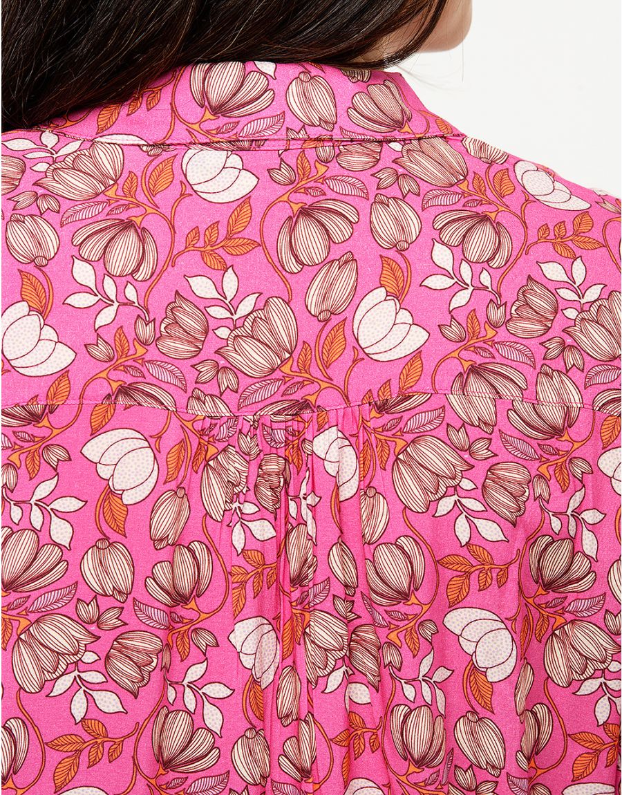 Blouse rose fleurie
