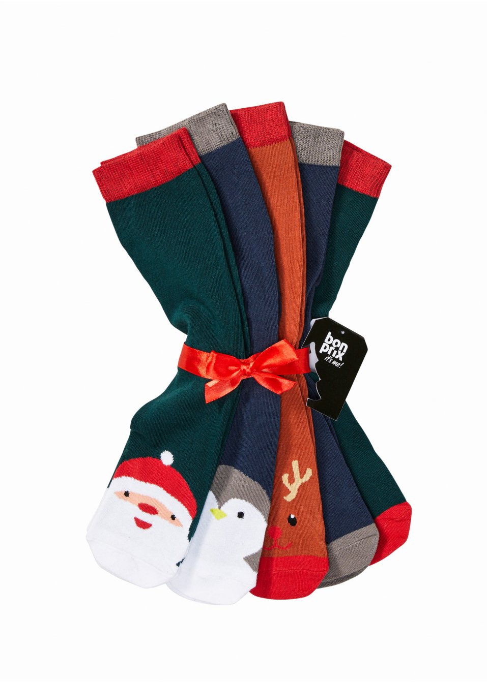 Lot de 5 paires de chaussettes avec carte cadeau et nœud en satin