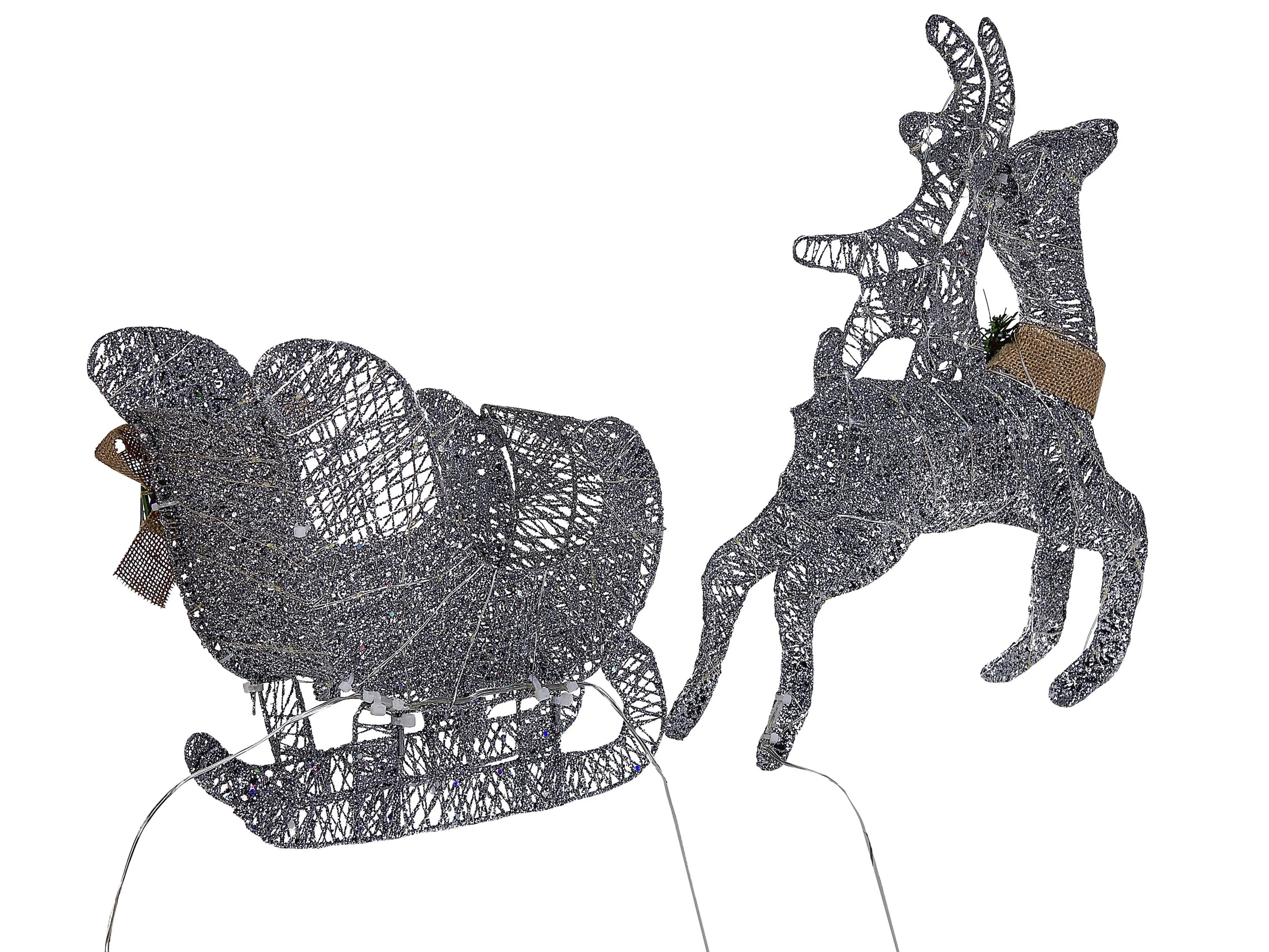 Buitendecoratie LED ENODAK Rendier 41 cm Zilver