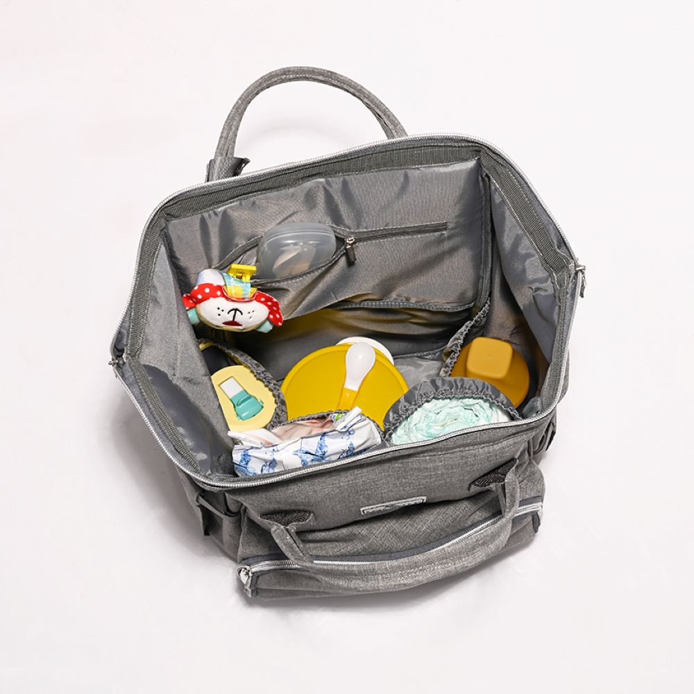 Lorelli Kinderwagentasche Tina Rucksack Wickelunterlage Innenfach Reißverschluss schwarz