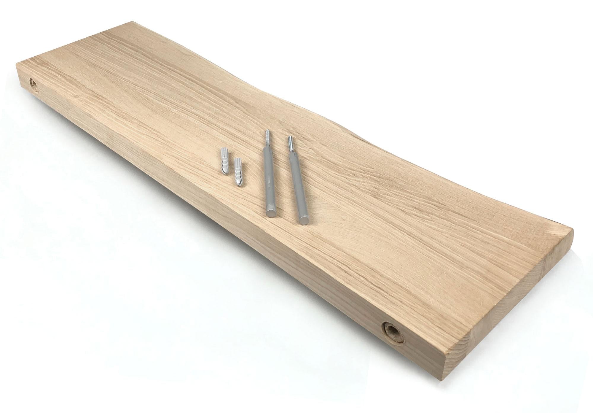 WB zwevende wandplank 80 x 20 cm eiken boomkant
