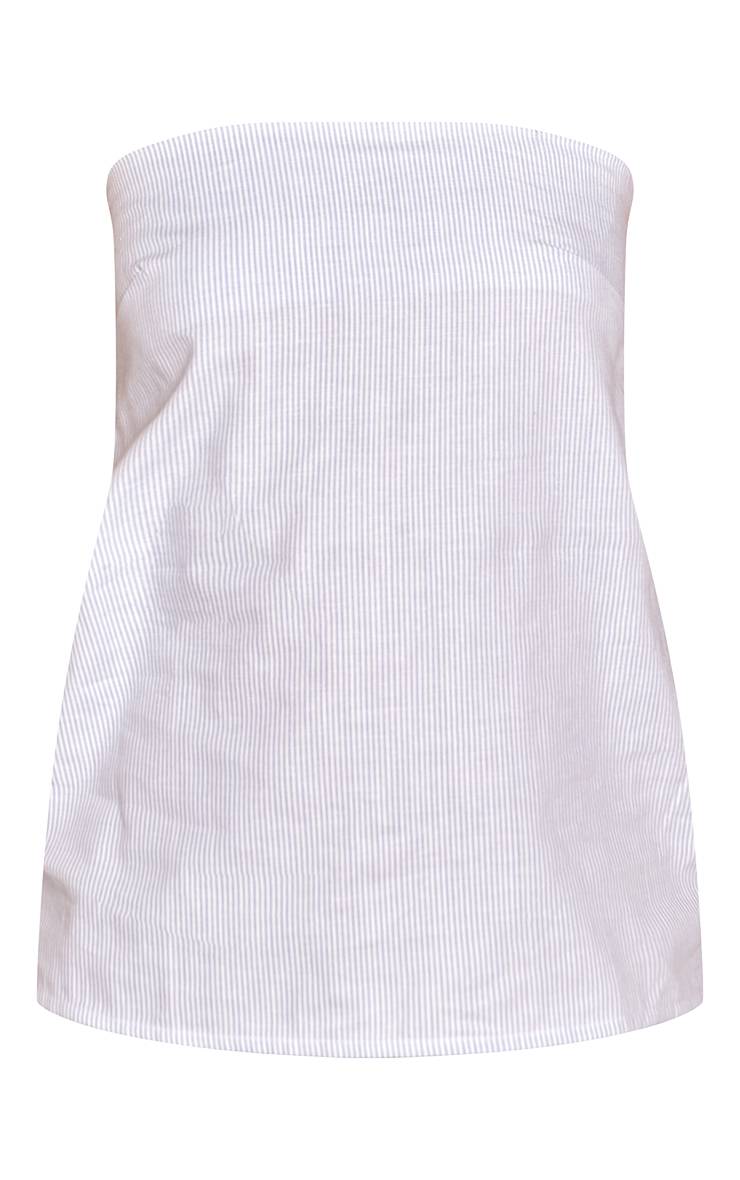 Bleu Haut Bandeau Longue Longueur À Rayures Tissé