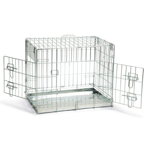 Gaiola galvanizada para cães, cor prata