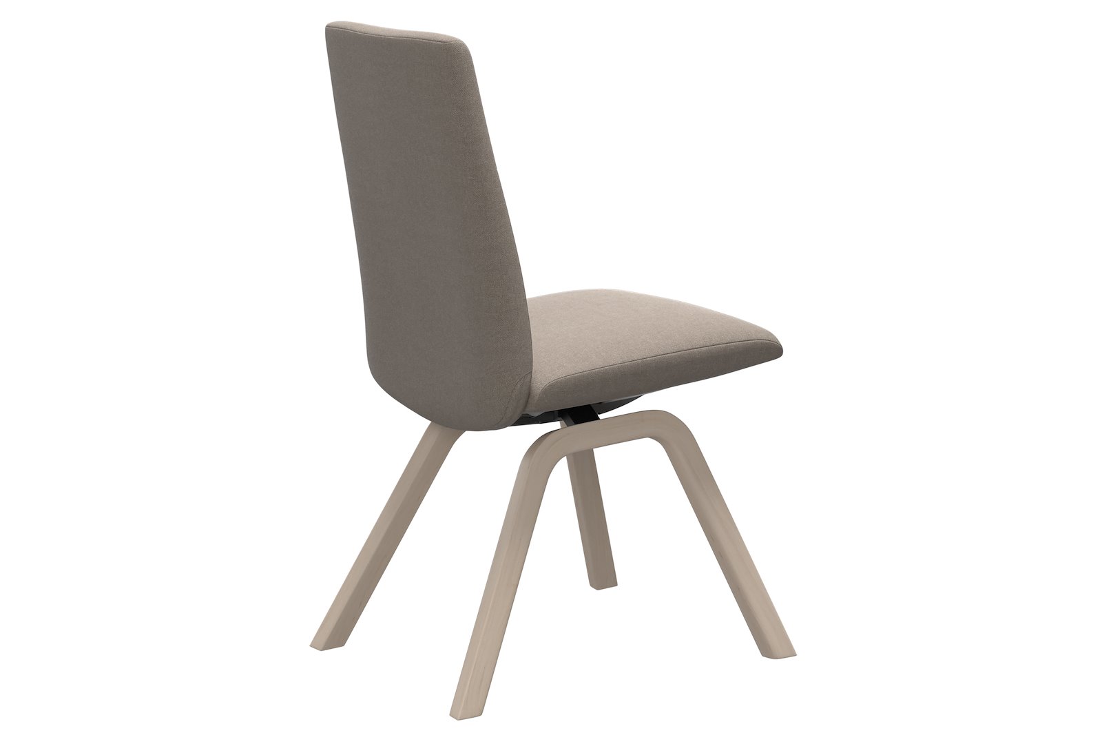 Chilli spisestol I tekstil Tulip Light Beige, medium sete med whitewash understell.