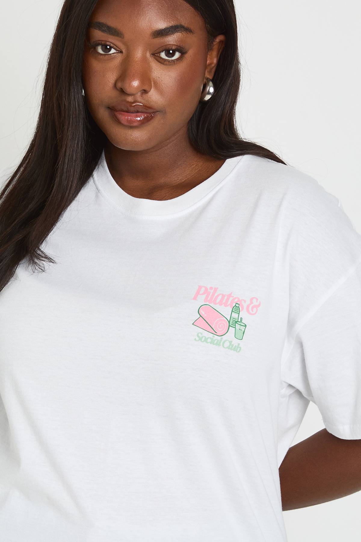boohoo T-shirt Grande Taille Pilates Social Club