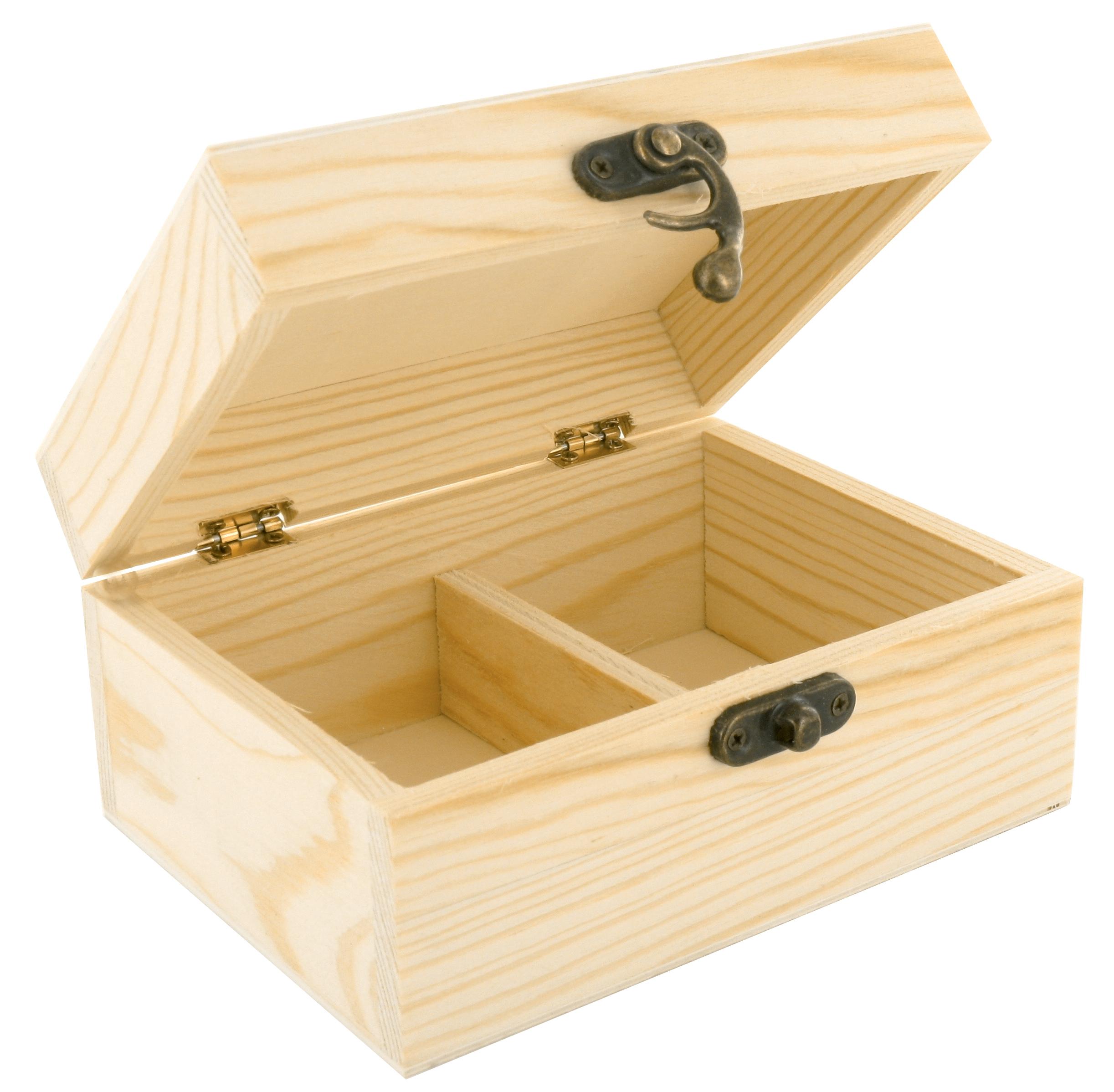 BOITE BOIS 2 COMPARTIMENTS 14.5 X 11 X 7 CM