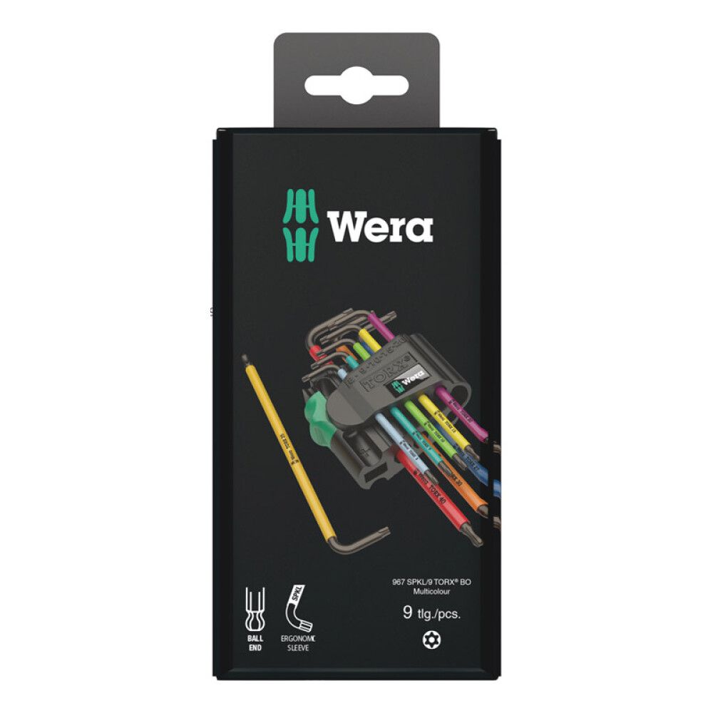 VINKELSKRUTREKKERSSETT WERA MULTICOLOR TORX 9 STK