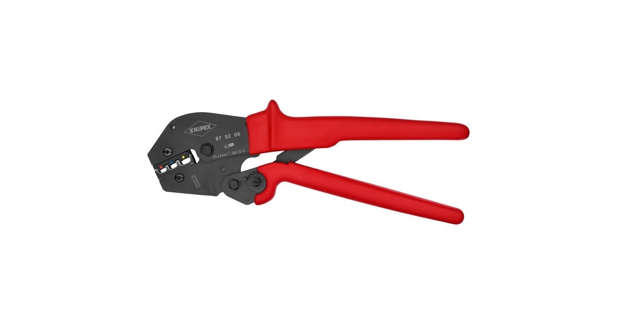 KNIPEXKrimptang 97 52 06  (Rood/zwart, Ovale krimp, Openingsveer)