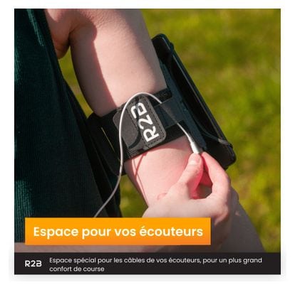 Brassard Téléphone R2B de course avec rotation à 360 degrés - jusqu'à 6 5 pouces Noir