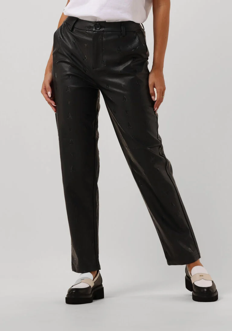 ALIX THE LABEL zwarte alix the label pantalon logo fo leather pants