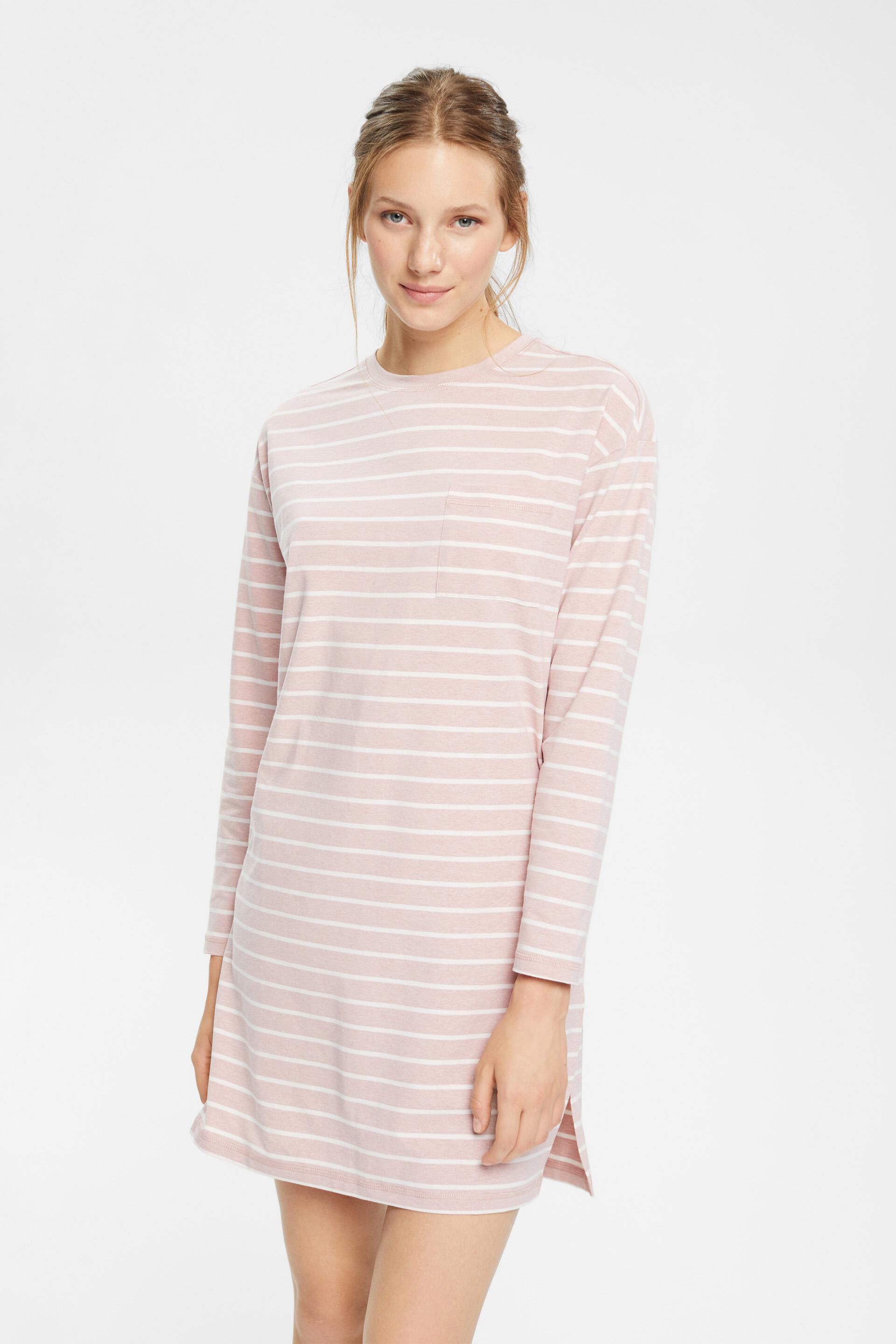 Chemise de nuit en jersey à motif rayé