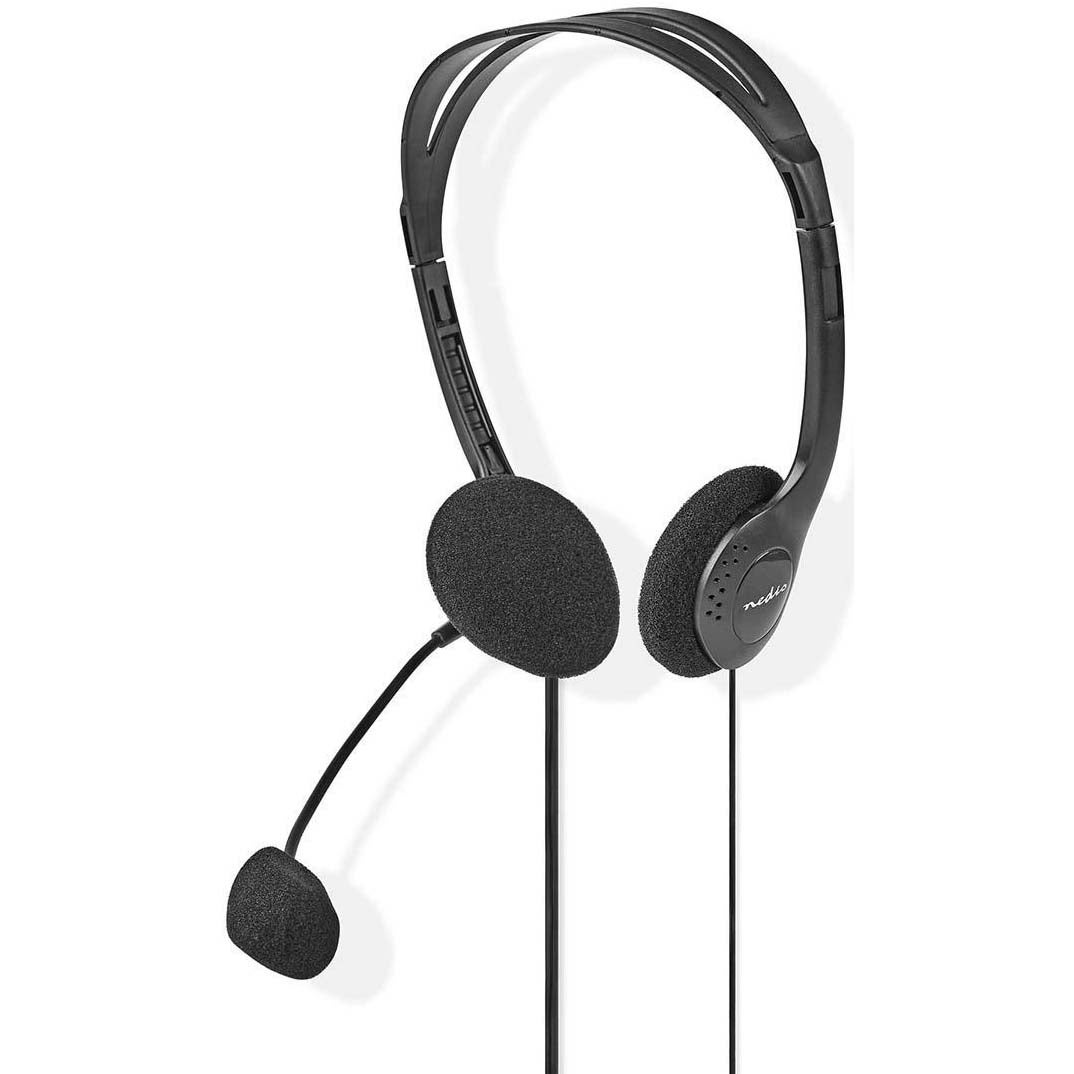 Nedis CHST100BK on-ear stereo PC-headset zwart