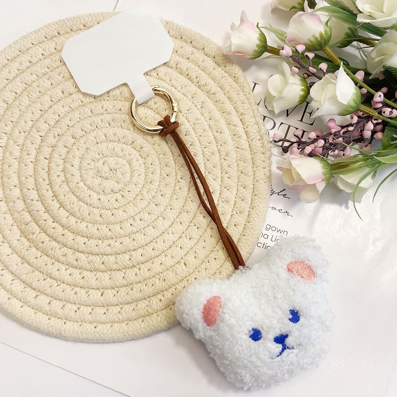 Harnai - Bear Chenille telefoonhanger met koordkussen