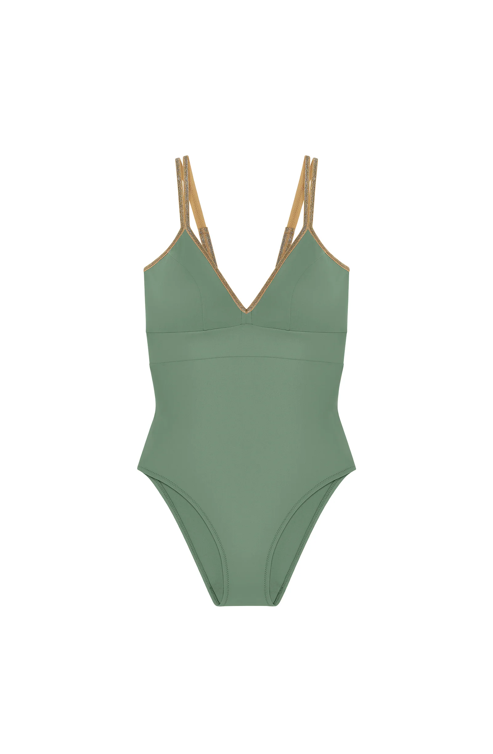 laos Maillot de bain une pièce brassière amande et lurex Amande
