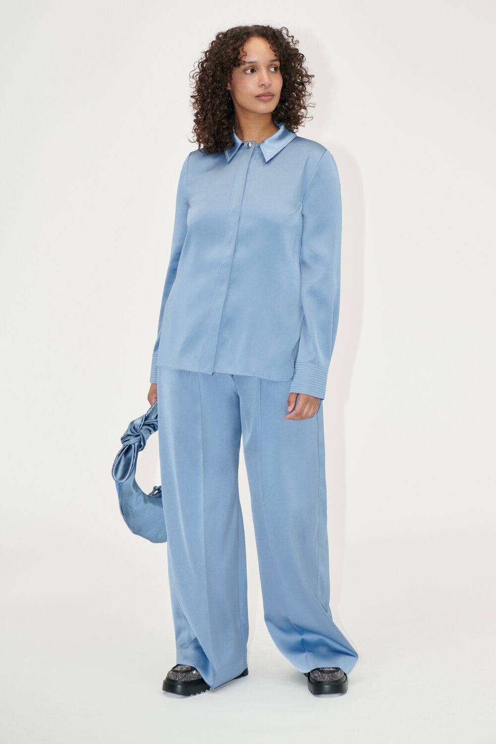 Stine Goya  Wide Leg Lange bukser - Infinity Blue