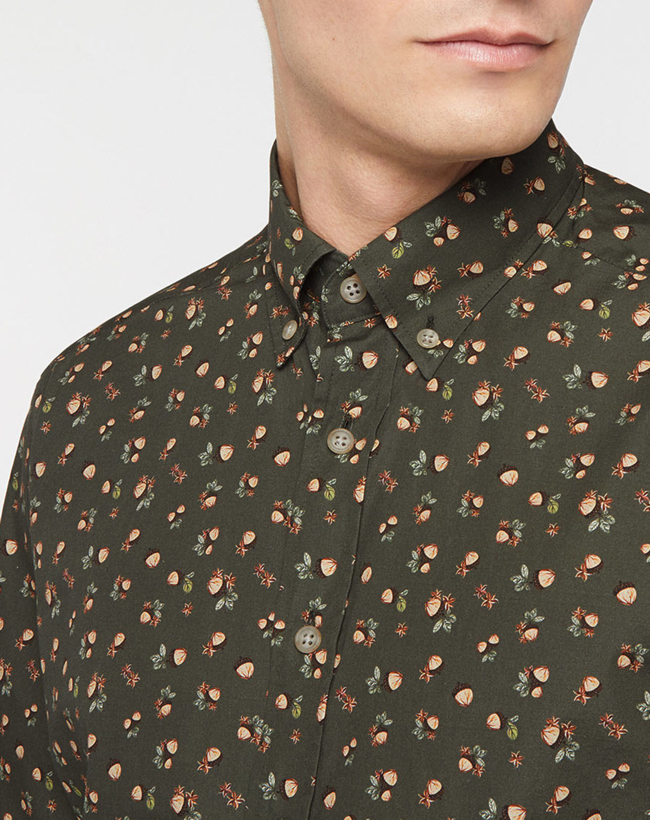 Hackett London Chemise Slim Fit imprimée kaki