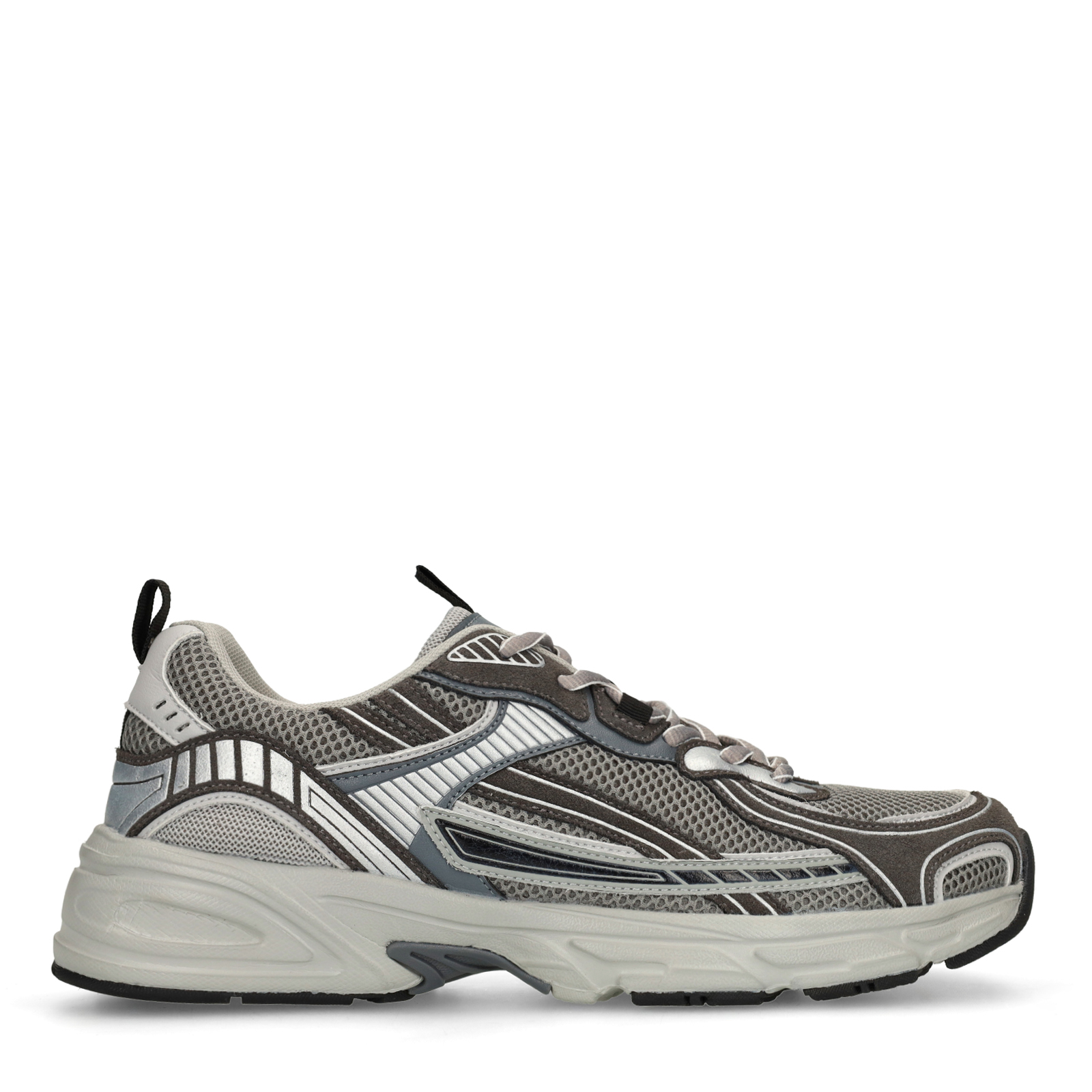 Grijze sneakers met mesh destails