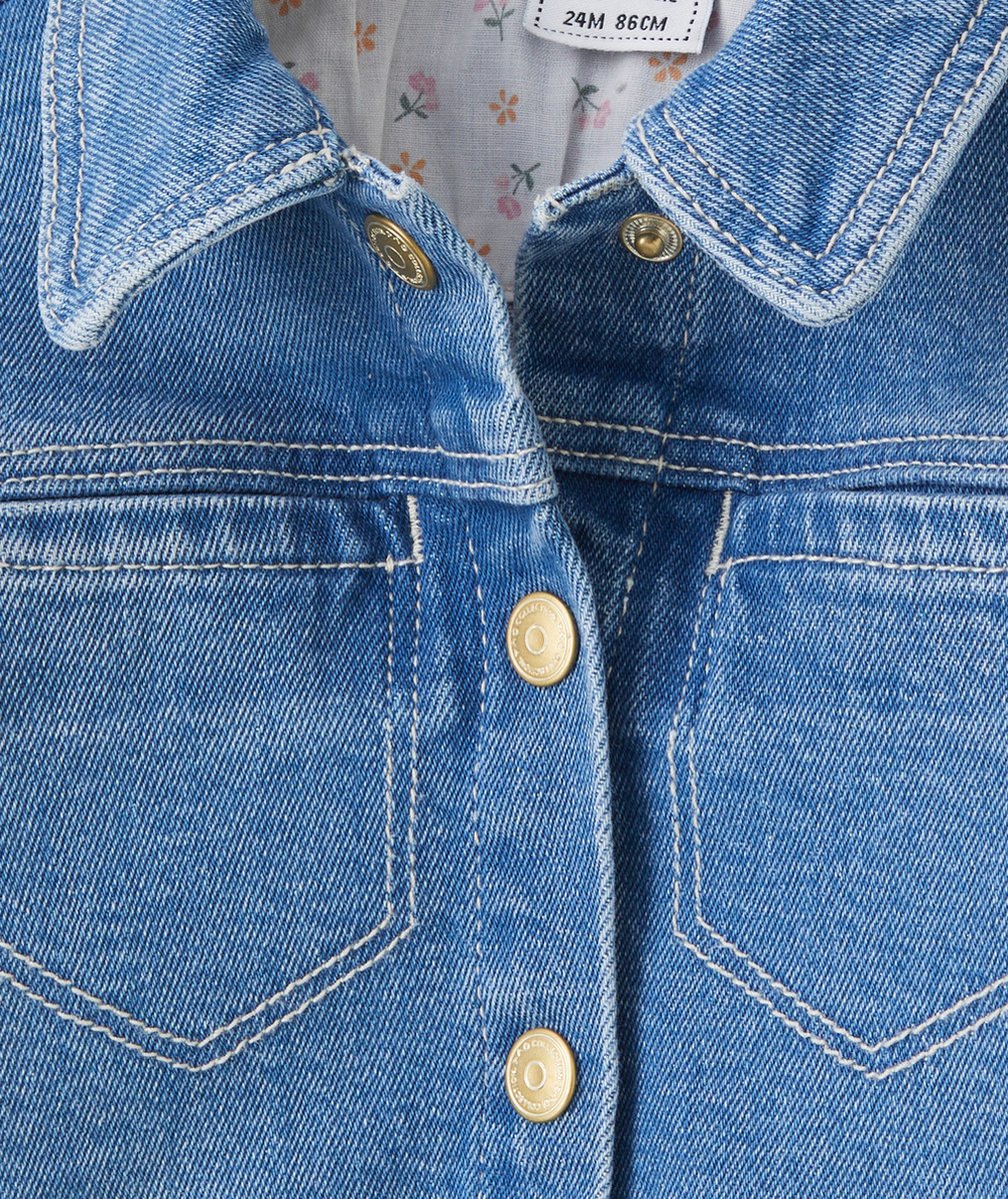 VESTE EN JEAN BÉBÉ FILLE LOW IMPACT AVEC BOUTONS COULEUR DORÉE