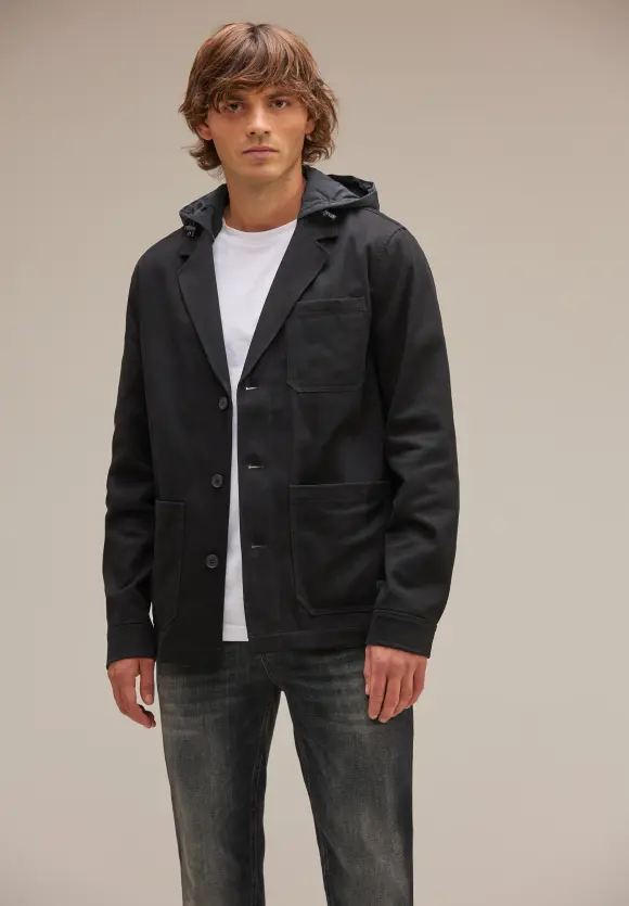 Blazer mit Kapuze - Black