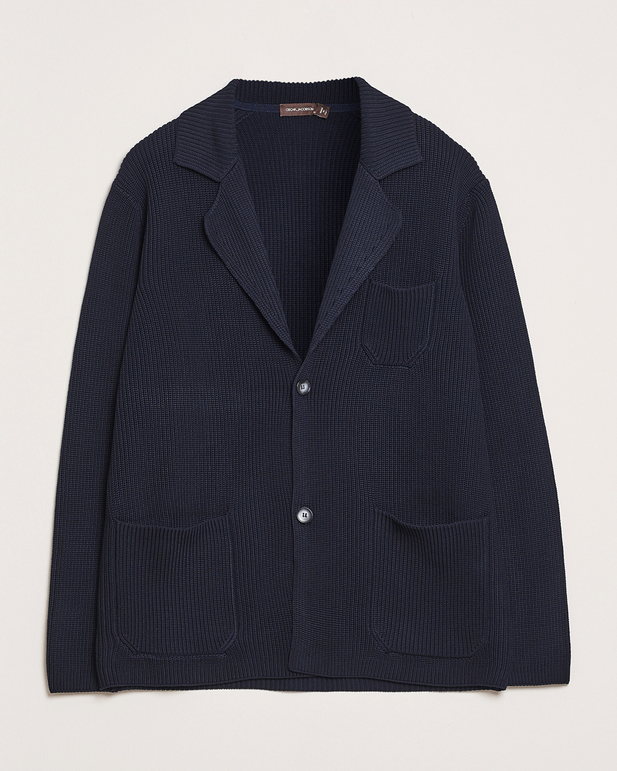 Oscar Jacobson Camron Cotton Cardigan Navy