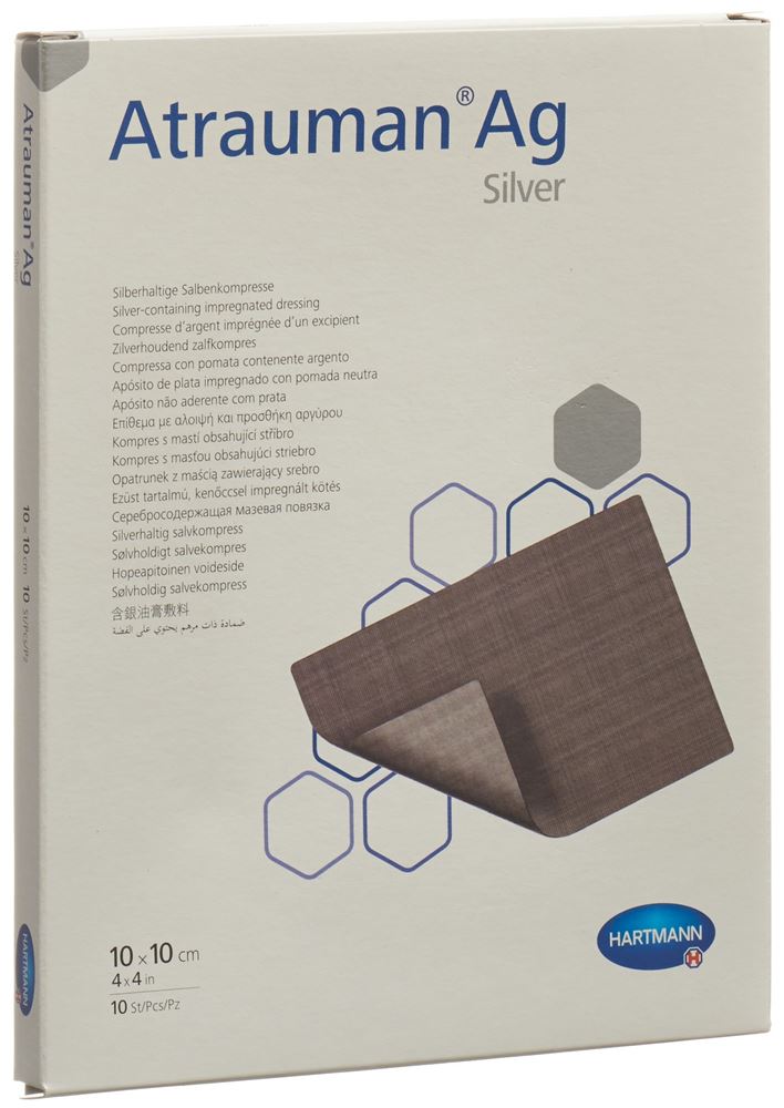 Atrauman Ag Kompressen<br>10 Stück, Box, 10x10cm, steril