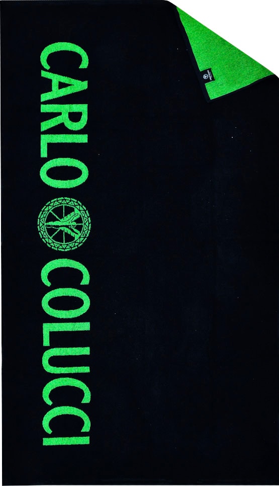CARLO COLUCCI Strandtuch »Tomaso« mit auffälligem Carlo Colucci Logo und Schriftzug in neongrün