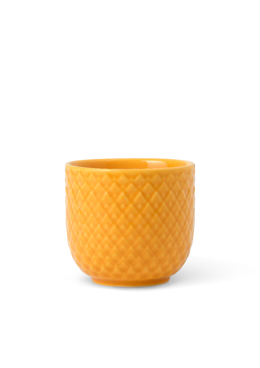 Lyngby Porcelæn  Rhombe Color æggebæger, gul - H: 4,5 cm.