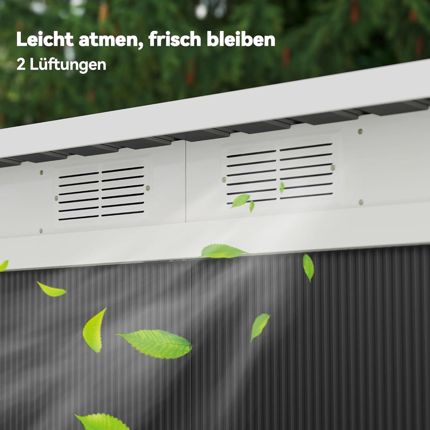Outsunny Metall Gerätehaus 6,3m³ 280x130x172cm Geräteschuppen mit Pultdach Schiebetür wetterfest Gartenhaus Outdoor Garten Schuppen Schrank für Hinterhof Außenbereich Anthrazit, Dunkelgrau