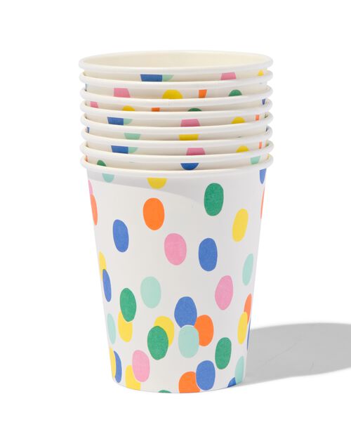 8 gobelets en carton confetti 250ml