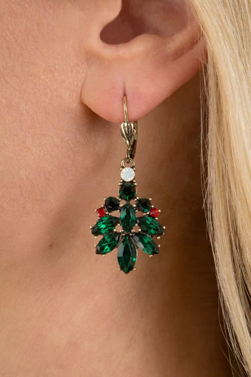 Lovely Twinkling Christmas Tree oorbellen in groen