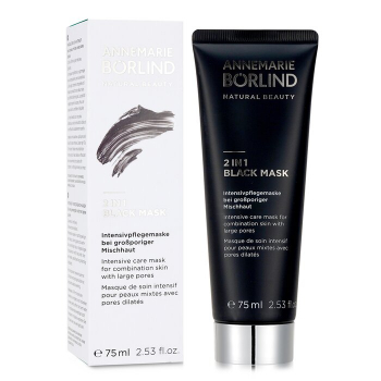 Annemarie Borlind Máscara Preta 2 em 1 - Máscara de cuidado intensivo para pele mista com poros dilatados  75ml/2.53oz