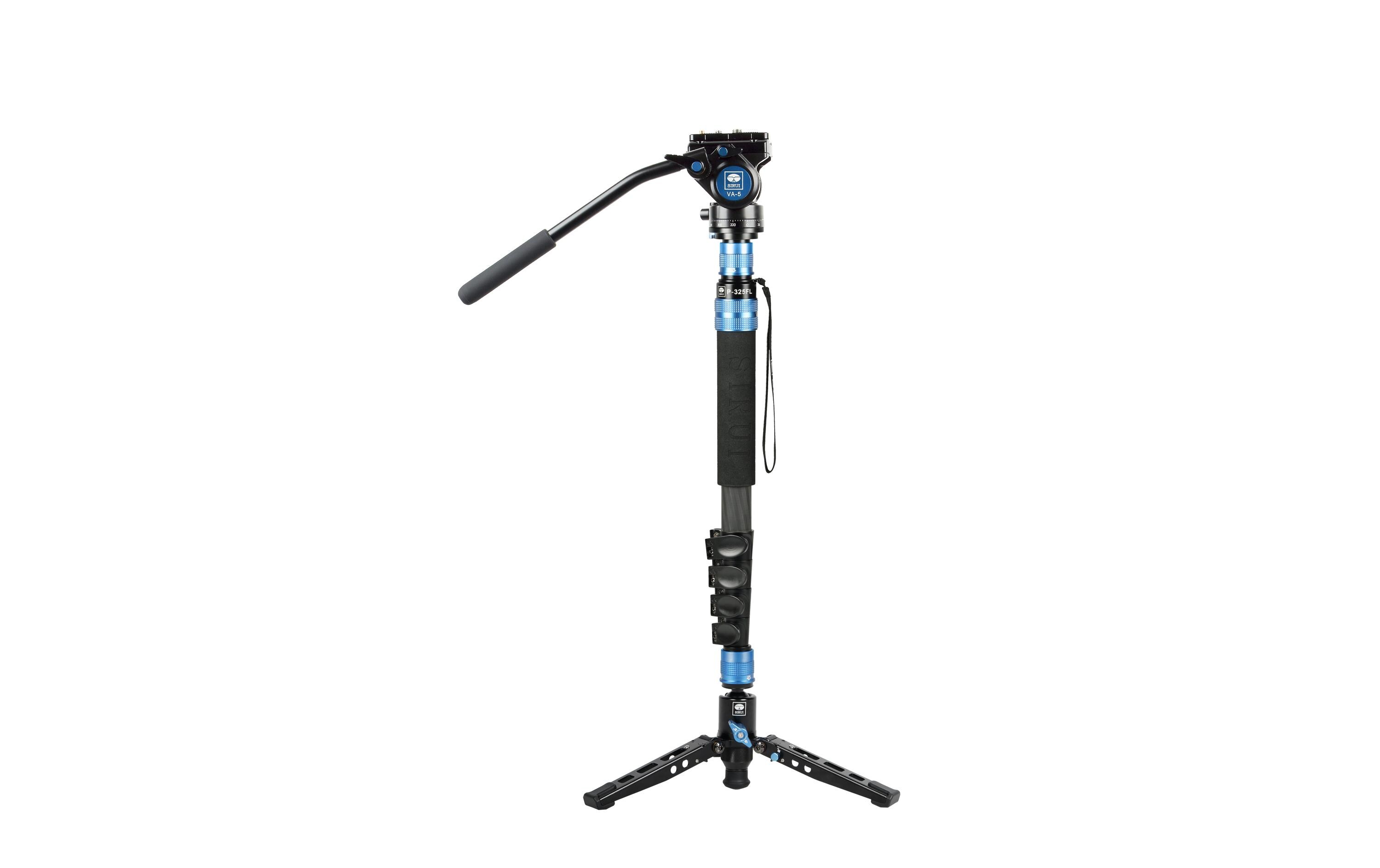 Einbeinstativ P-325FL mit VA-5 Videokopf<br>Kohlefaser-Einbeinstativ mit Ständer und Videokopf